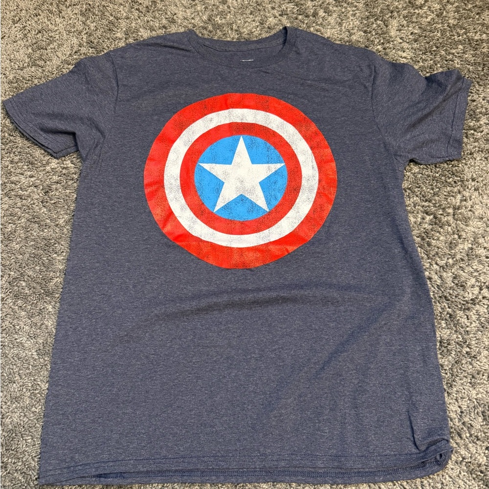 Marvel Gray Captain America Shield Tee